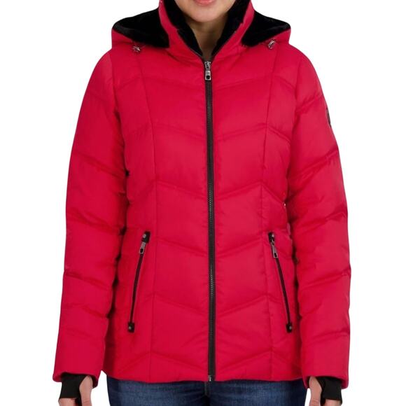 Nautica Women's Red Stretch Puffer Jacket - Picture 1 of 3